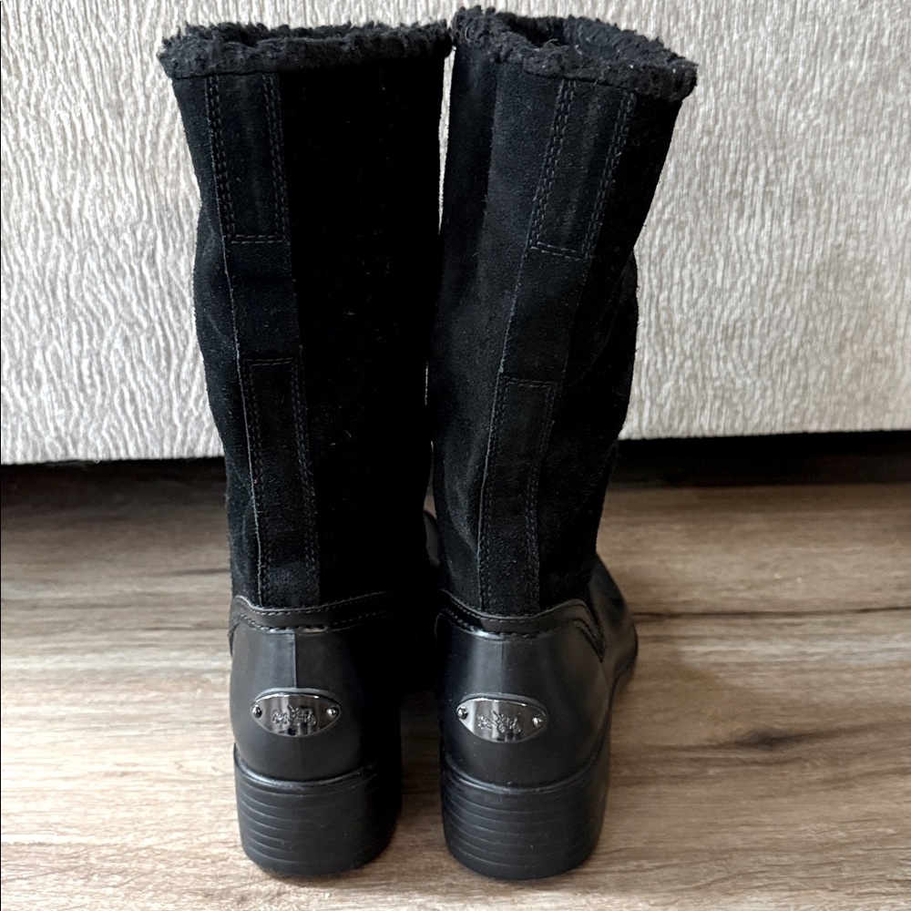 COACH ZANA A9172 Black Women's Boots With Fur - Picture 10 of 16